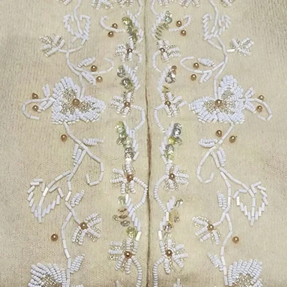 60s Vintage Cardigan Hand Beaded - Picture 4 of 12
